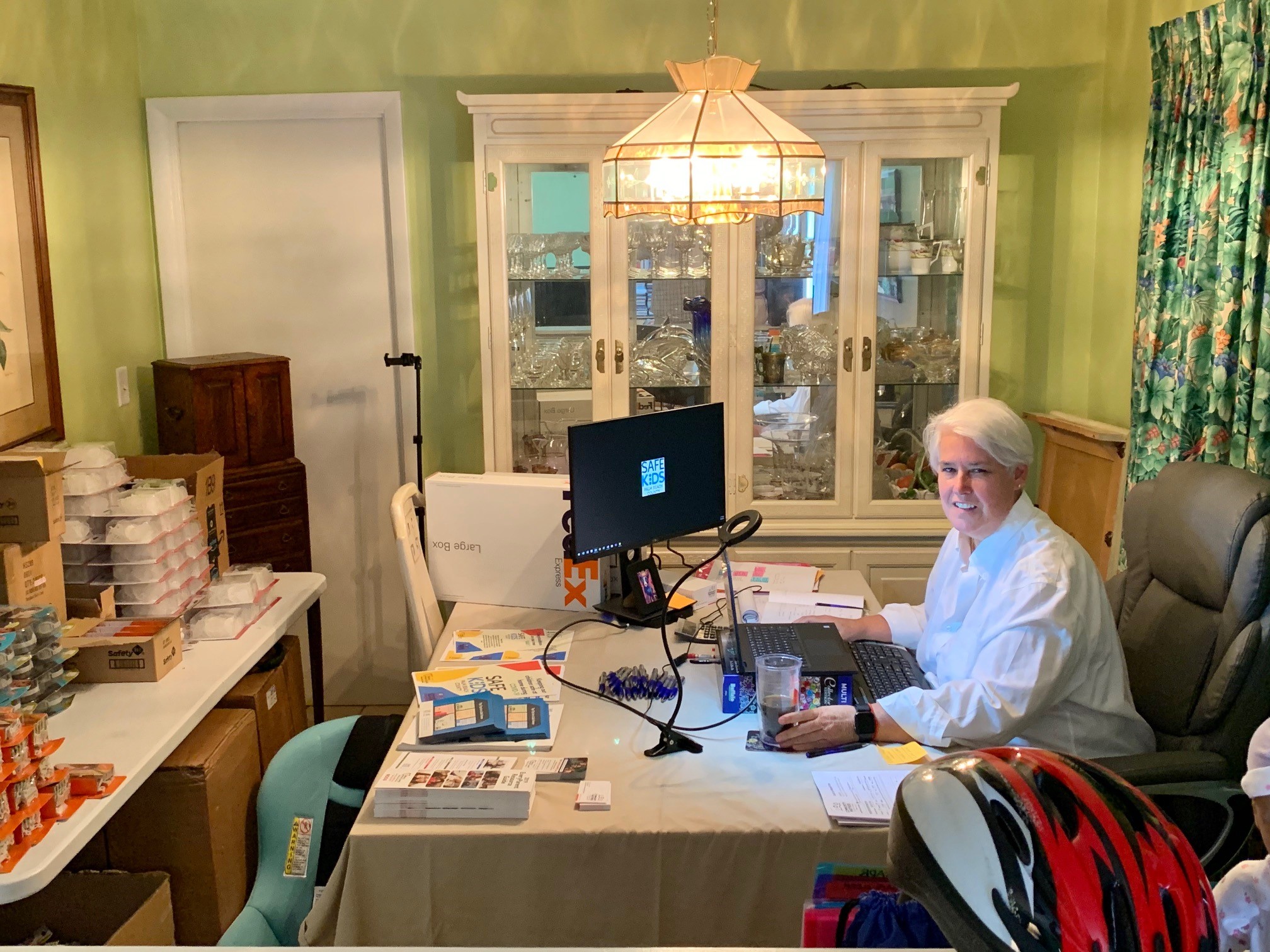 Kathy Wall at desk in home