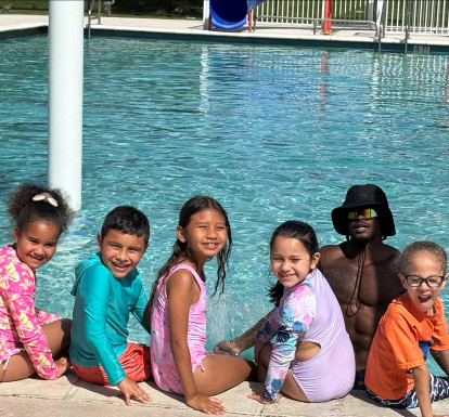Children from Gove Elementary School in Belle Glade participate in free swim lessons during school.