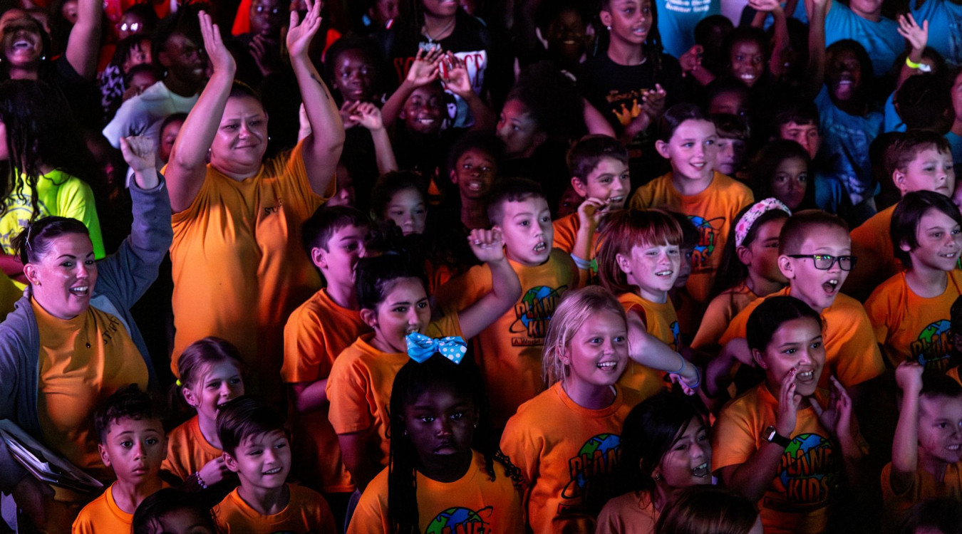 Children cheer performers at the annual KidzFit Jamathon hosted by Digital Vibez and sponsored by Children's Services Council of Palm Beach County.