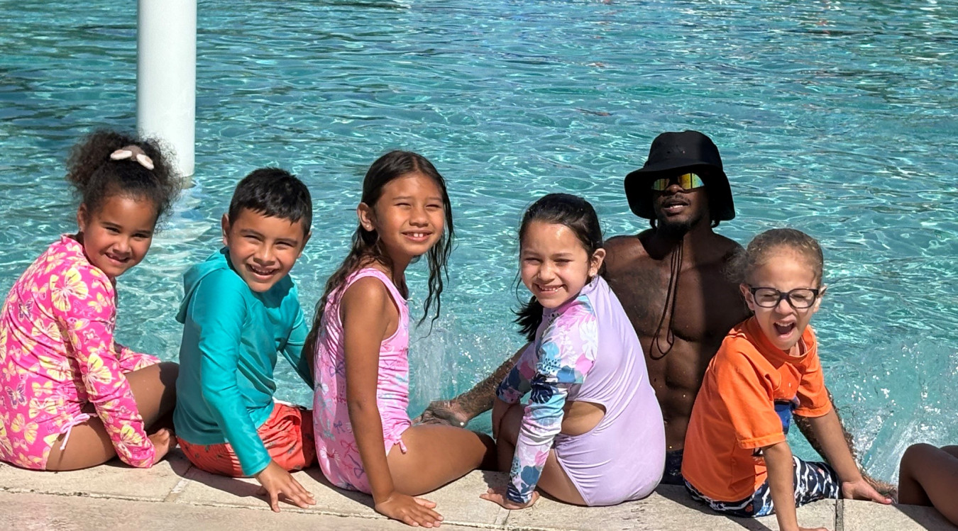 Children from Gove Elementary School in Belle Glade participate in free swim lessons during school.