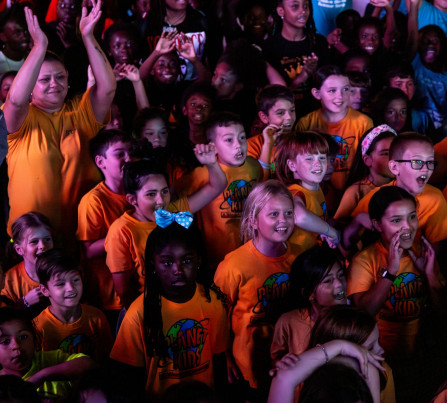 Children cheer performers at the annual KidzFit Jamathon hosted by Digital Vibez and sponsored by Children's Services Council of Palm Beach County.