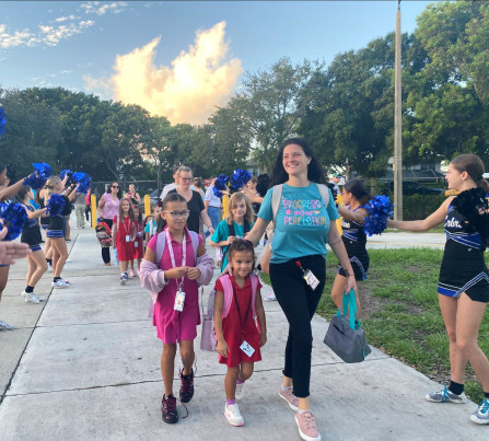 International Walk to School Day at Manatee Elementary, sponsored by Safe Kids PBC