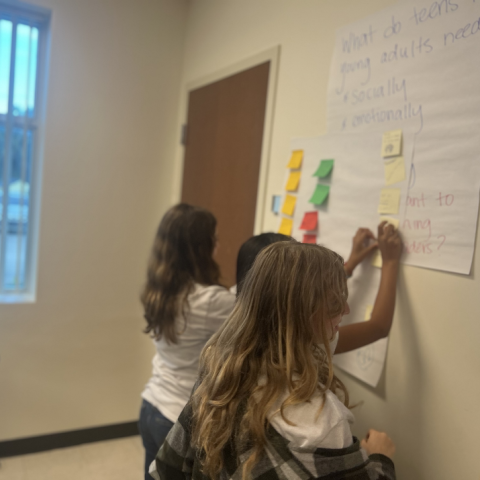 Birth to 22 Future Leaders members participate in a brainstorming session.