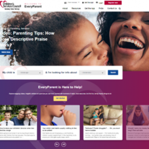 Homepage of EveryParent website