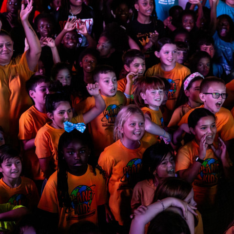 Children cheer performers at the annual KidzFit Jamathon hosted by Digital Vibez and sponsored by Children's Services Council of Palm Beach County.
